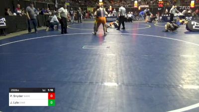 250 lbs Round Of 32 - Peyton Snyder, Warrior Run vs Jacob Lyle, Chartiers-Houston