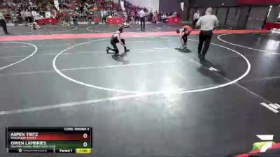 100 lbs Cons. Round 2 - Owen Lambries, Holmen Viking Wrestling Club vs Aspen Tritz, Wisconsin Rapids