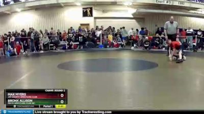 70 lbs Champ. Round 2 - Bronx Allison, Delta Wrestling Club Inc. vs Max Myers, Jay County Wrestling Club