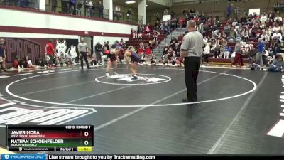 170 lbs Cons. Round 1 - Javier Mora, West Sioux, Hawarden vs Nathan Schoenfelder, Akron-Westfield