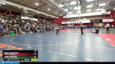 128 lbs Cons. Round 3 - Jose Rosales, Elsie Allen High School vs Nico Gonzalez, Ukiah High School