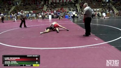 120 lbs Champ. Round 1 - DAVID ANGEL, McAdory High School vs LUKE DICKINSON, Pike Road School