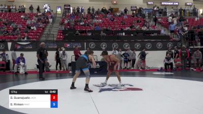 57 kg Rnd Of 16 - Daniel Guanajuato, Jackrabbit Wrestling Club vs Garret Rinken, Panther Wrestling Club RTC