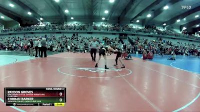 80 lbs Cons. Round 3 - Corban Barker, Jackson County Wrestling-AAA vs Paydon Groves, Oak Grove Little League Wrestling Club-AAA