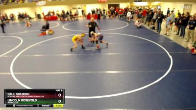 106 lbs Champ. Round 1 - Paul Solberg, Rogers Area Youth Wrestling Club vs Lincoln Rosevold, Minnesota