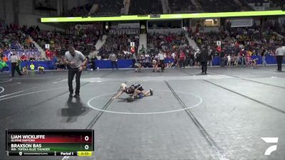 43 lbs Quarterfinal - Braxson Bas, WR- Topeka Blue Thunder vs Liam Wickliffe, Olathe Raptors