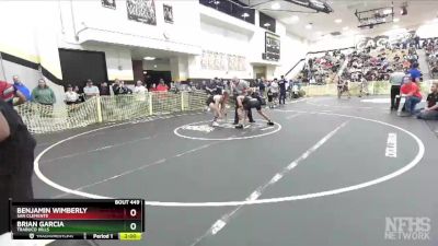 132 lbs Quarterfinal - Benjamin Wimberly, San Clemente vs Brian Garcia, Trabuco Hills