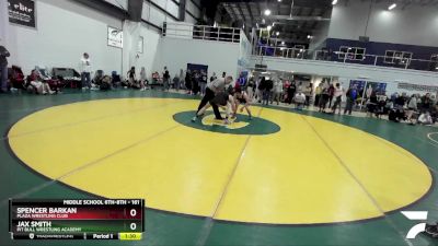 161 lbs Quarterfinal - Jax Smith, Pit Bull Wrestling Academy vs Spencer Barkan, Plaza Wrestling Club