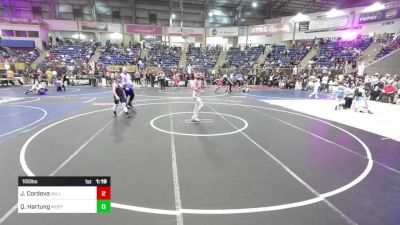 100 lbs Round Of 16 - Jax Cordova, Valley Bad Boys vs Quentin Hartung, Moffat County Youth Wrestling