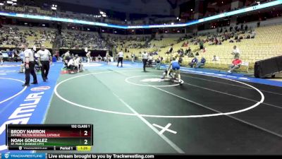 132 Class 1 lbs Champ. Round 1 - Noah Gonzalez, St. Pius X (Kansas City) vs Brody Narron, Father Tolton Regional Catholic