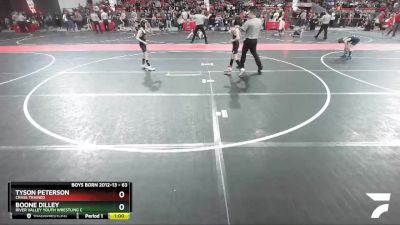 63 lbs Quarterfinal - Boone Dilley, River Valley Youth Wrestling C vs Tyson Peterson, Crass Trained