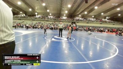 85 lbs Champ. Round 2 - Garrett Moore, Wentzville Wrestling Federation-AAA vs Brock Bowlby, Bronco Wrestling Club-AAA