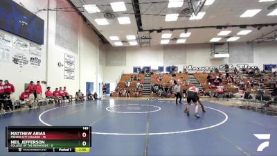 149 lbs Semis & 3rd Wb (16 Team) - Matthew Arias, Fresno City College vs Neil Jefferson, College Of The Redwoods