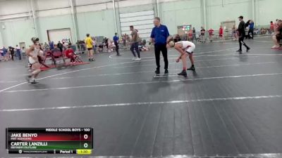 100 lbs Quarterfinal - Carter Lanzilli, Refinery/Outlaw vs Jake Benyo, Mat Assassins