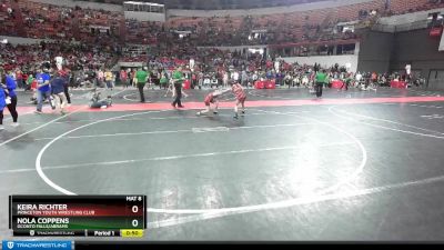 105 lbs Quarterfinal - Nola Coppens, Oconto Falls/Abrams vs Keira Richter, Princeton Youth Wrestling Club