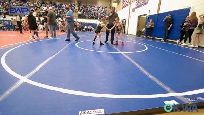 52 lbs Consolation - Ryker Bishop, Pryor Tigers vs Kyzer Welch, Heat