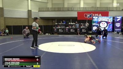 45 lbs Quarterfinal - Brooks Riesen, The Fort Hammers Wrestling vs Colin Kreuzer, B.A.M. Training Center