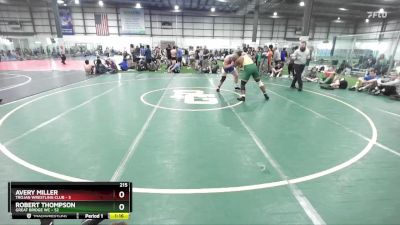 215 lbs Round 3 (4 Team) - Robert Thompson, GREAT BRIDGE WC vs Avery Miller, TROJAN WRESTLING CLUB