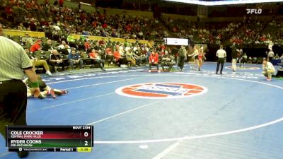 138 Class 2 lbs Cons. Round 1 - Cole Crocker, Central (Park Hills) vs Ryder Coons, Mid-Buchanan