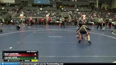 85 lbs Cons. Round 7 - Colter Lenze, Moen Wrestling Academy vs Riley Hanford, Sebolt Wrestling Academy