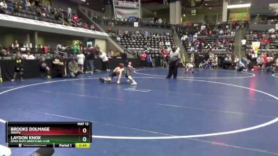 90 lbs Cons. Semi - Brooks Dolmage, Wrath vs Laydon Knox, Open Mats Wrestling Club