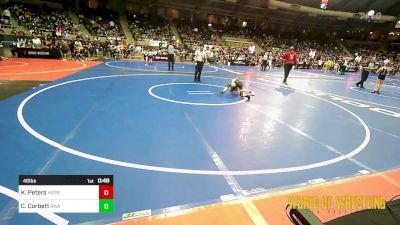 46 lbs Round Of 16 - Kamden Peters, Harrah vs Cooper Corbett, Roundtree Wrestling Academy