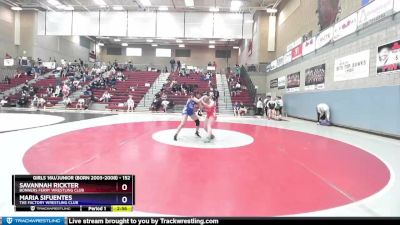 152 lbs Round 5 - Savannah Rickter, Bonners Ferry Wrestling Club vs Maria Sifuentes, The Factory Wrestling Club