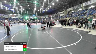 125 lbs Semifinal - Braxston Widrikis, Grandview Wolves vs Aayen Martinez, Pomona Elite