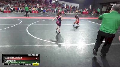 105 lbs Cons. Round 2 - Mary Hahn, Poynette Panther Youth Wrestli vs Christian Torres, Askren Wrestling Academy