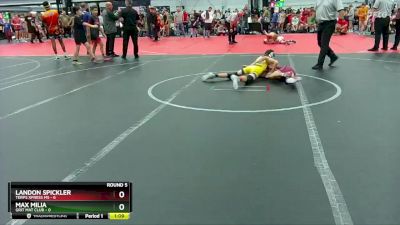 76 lbs Round 5 (10 Team) - Landon Spickler, Terps Xpress MS vs Max Milia, Grit Mat Club