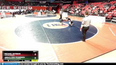 3A 126 lbs Quarterfinal - Abdullokh Khakimov, Arlington Heights (Hersey) vs Michael Esteban, Chicago (Marist)