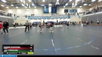 106 lbs Cons. Round 3 - Gunner Rasmussen, Weber vs Joey Strickland, Kuna