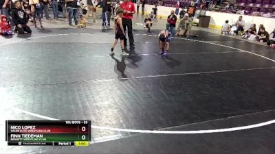 53 lbs Quarterfinal - Nico Lopez, Valor Elite Wrestling Club vs Finn Tiedeman, Bennett Wrestling Club