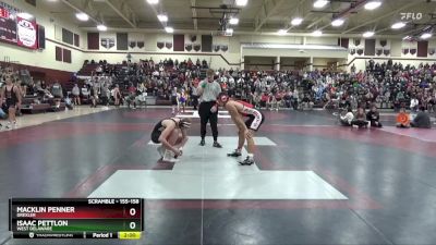 155-158 lbs 1st Place Match - Macklin Penner, Drexler vs Isaac Pettlon, West Delaware