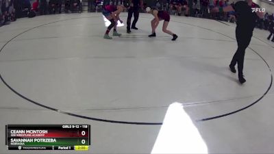 118 lbs Champ. Round 1 - CeAnn McIntosh, 308 Wrestling Academy vs Savannah Potrzeba, Nebraska