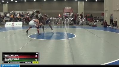 184 lbs Finals (8 Team) - Rhys Carlson, Apprentice School vs D`Andree Hunt, Queens