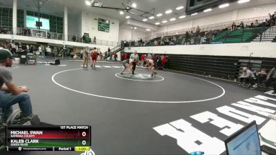 190 lbs 1st Place Match - Michael Swan, Natrona County vs Kaleb Clark, Green River