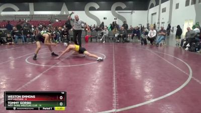 129 lbs Placement Matches (8 Team) - Weston Emmons, Heat Lightning vs TOMMY GORSKI, West Shore Wrestling Club