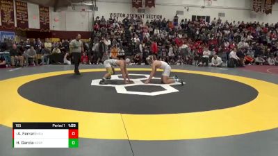 165 lbs Semifinal - Angelo Ferrari, Melissa vs Holden Garcia, Notre Dame