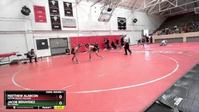 125 lbs Cons. Round 1 - Matthew Alarcon, Victor Valley College vs Jacob Benavidez, Rio Hondo