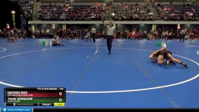 130 lbs Quarterfinal - Tavin Bomkamp, Team Nazar vs Hayden Ries, Outlaw Wrestling Club