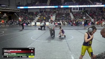 40 lbs Quarterfinal - Briella Hamic, Central Heights Viking Wrestling Club vs Tayla Broeckelman, Great Bend