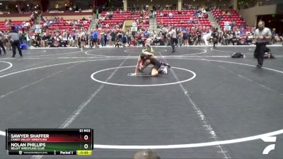 85 lbs Cons. Round 5 - Nolan Phillips, Beloit Wrestling Club vs Sawyer Shaffer, Caney Valley Wrestling