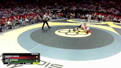 D3-132 lbs Semifinal - Casper Caizzo, St. Paul vs Joey Romano, Lake Cath.