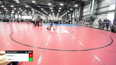 100 lbs Consi Of 32 #2 - Ayden Clancy, NJ vs Joel Vincent Diaz, NY