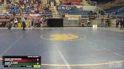 126 lbs Champ. Round 1 - Kane Mathiason, Fargo Davies vs Gage Glaser, Dickinson