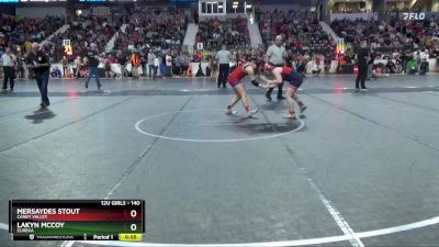 140 lbs Cons. Round 2 - Mersaydes Stout, Caney Valley vs Lakyn McCoy, Eureka