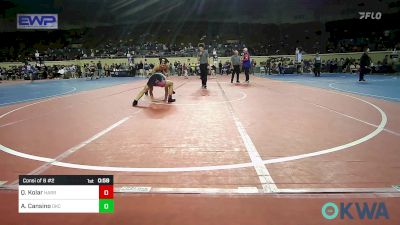 119 lbs Consi Of 8 #2 - Quade Kolar, Harrah Little League Wrestling vs Abimael Cansino, OKC Saints Wrestling