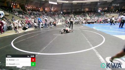 55 lbs Consi Of 8 #2 - Braxxtyn Walker, Hurricane Wrestling Academy vs Cain Howeth, Barnsdall Youth Wrestling