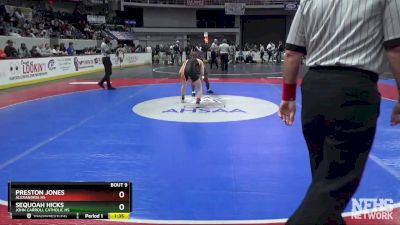 5A 120 lbs Quarterfinal - Preston Jones, Alexandria HS vs Sequoah Hicks, John Carroll Catholic HS